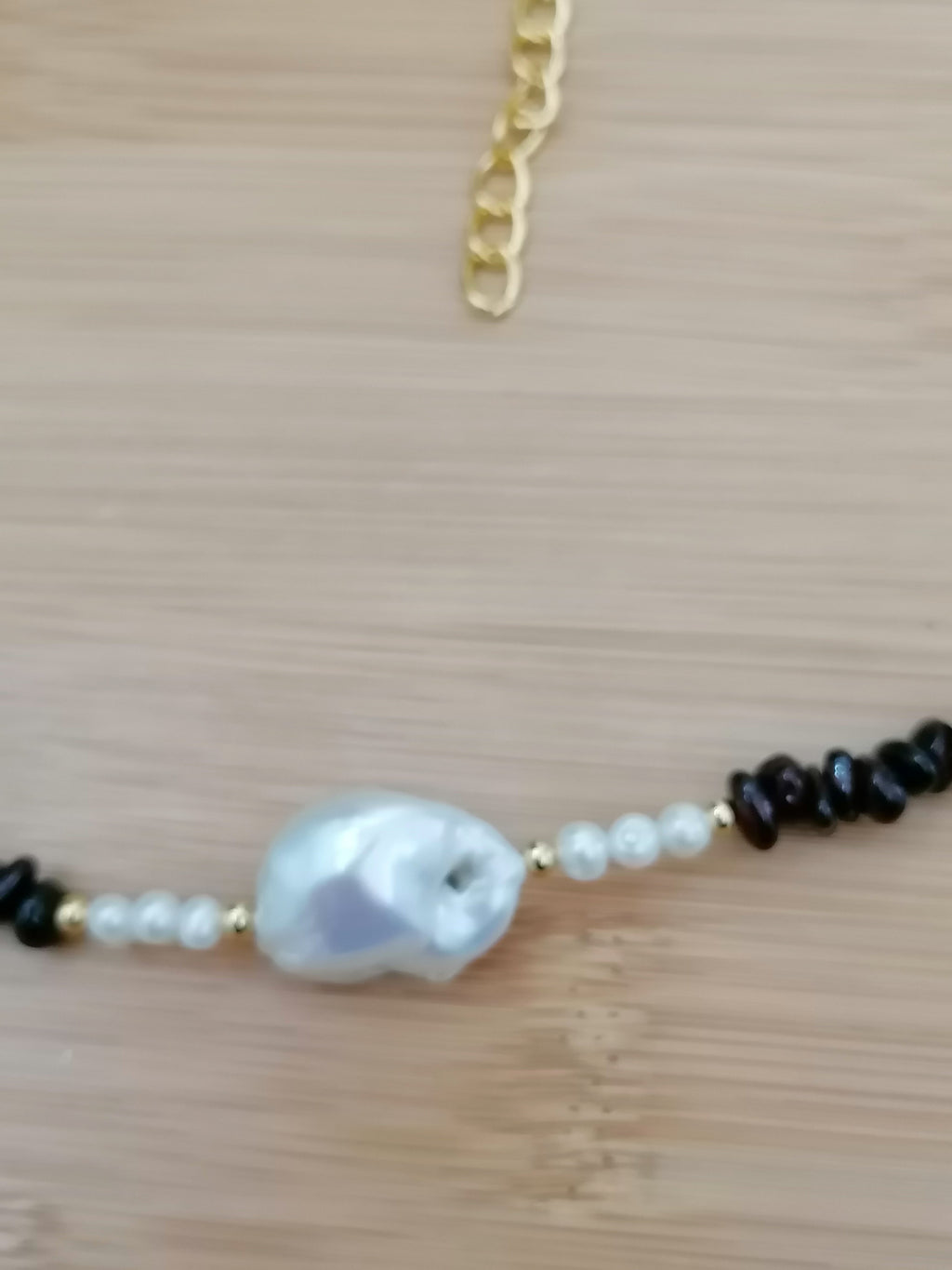 Semi-precious Garnet & Freshwater Pearl Necklace