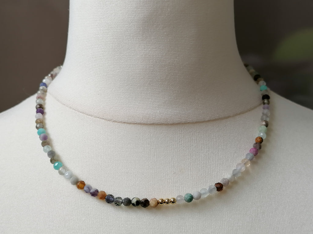 Multi-Gemstone Rainbow Necklace semi-precious