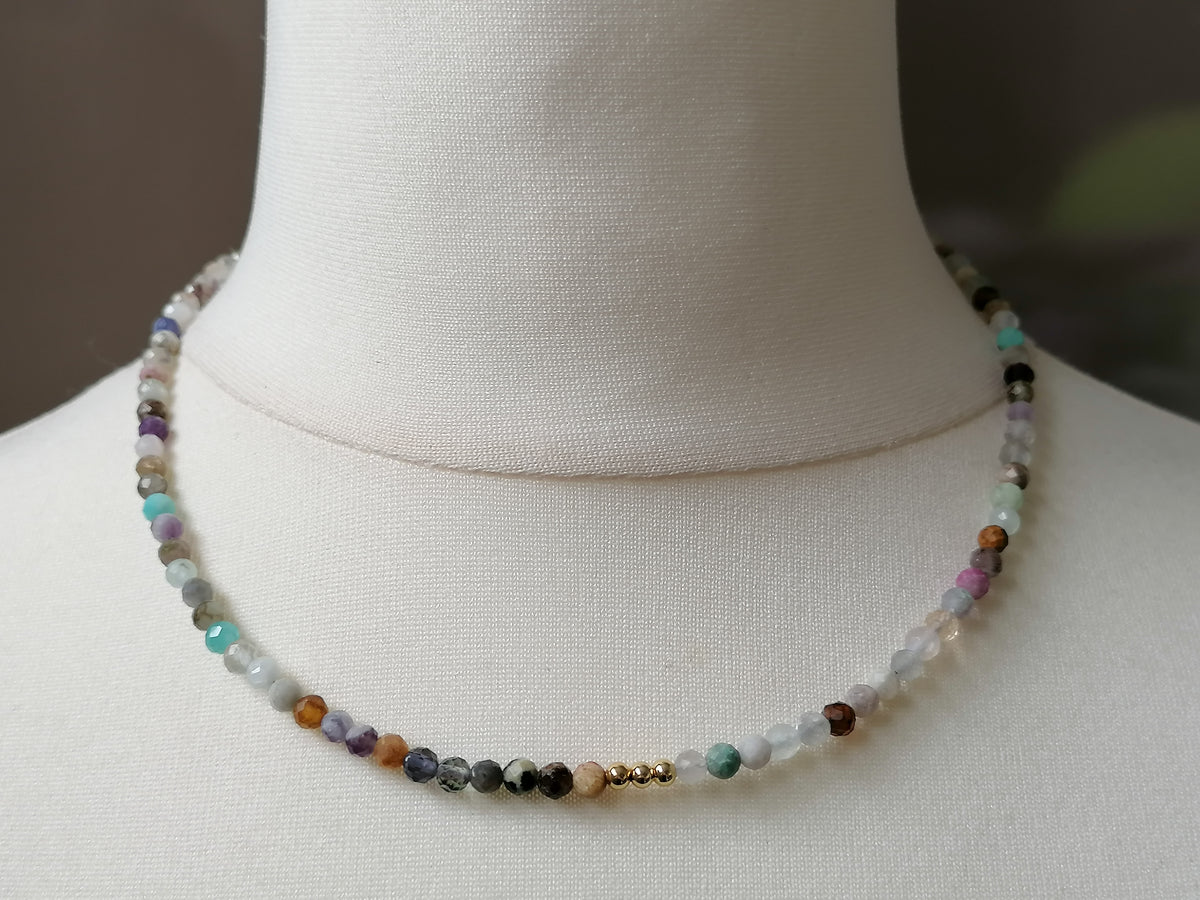 Multi-Gemstone Rainbow Necklace semi-precious