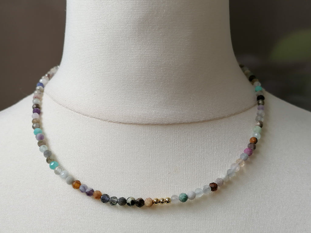 Multi-Gemstone Rainbow Necklace semi-precious
