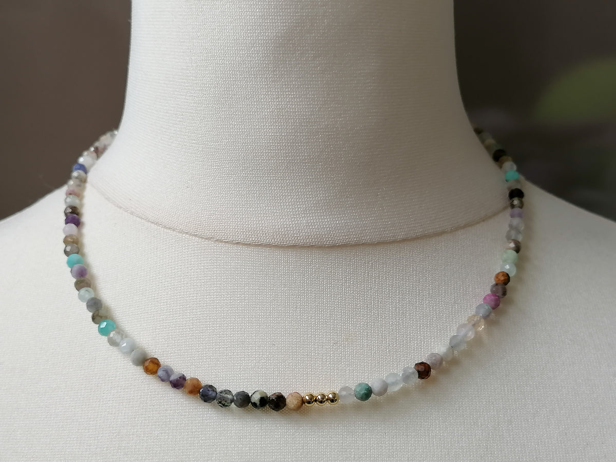 Multi-Gemstone Rainbow Necklace semi-precious