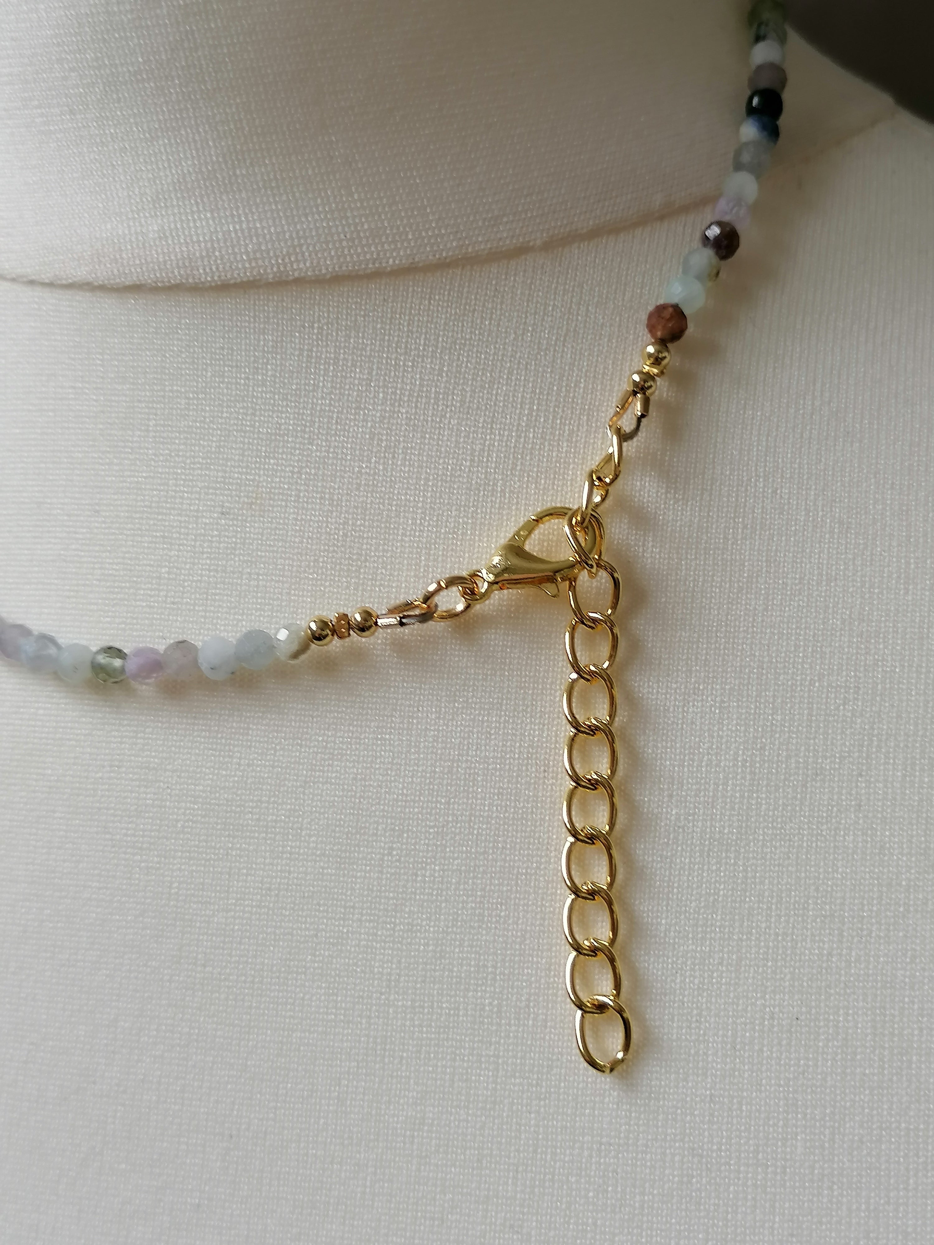 Multi-Gemstone Rainbow Necklace semi-precious