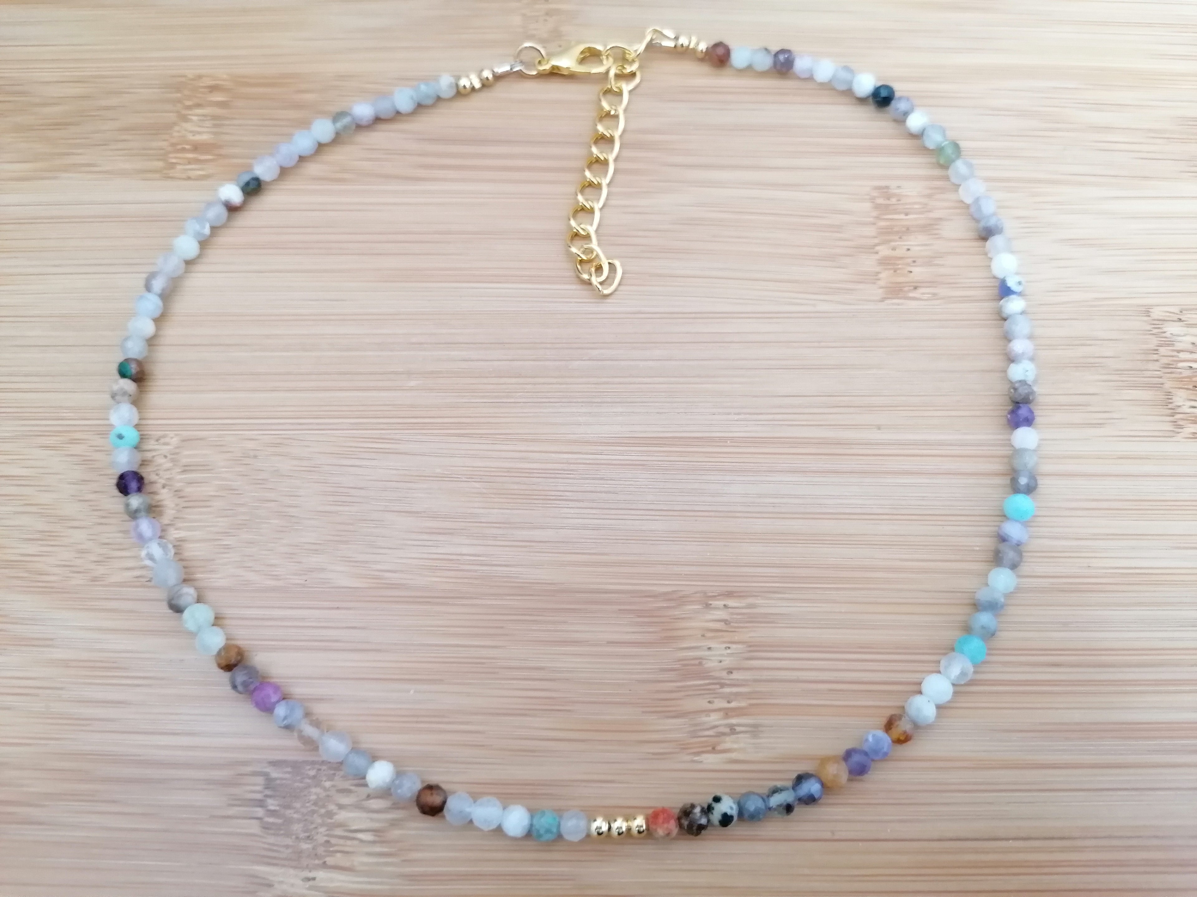 Multi-Gemstone Rainbow Necklace semi-precious