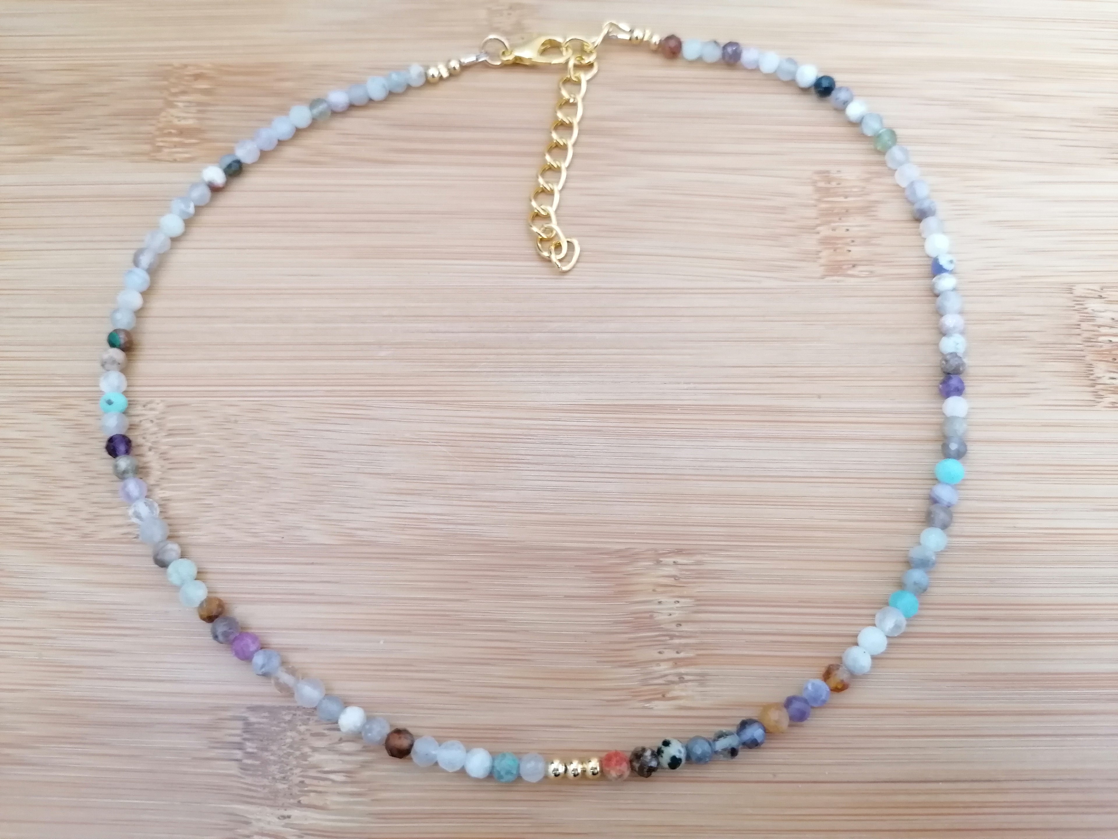 Multi-Gemstone Rainbow Necklace semi-precious