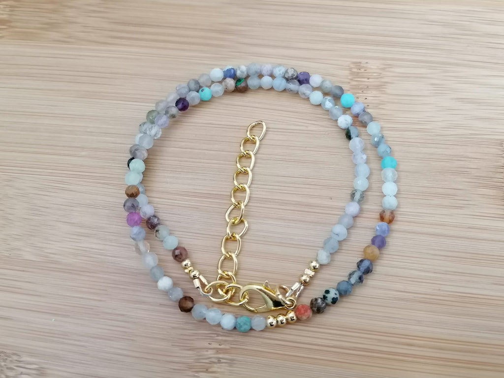 Multi-Gemstone Rainbow Necklace semi-precious