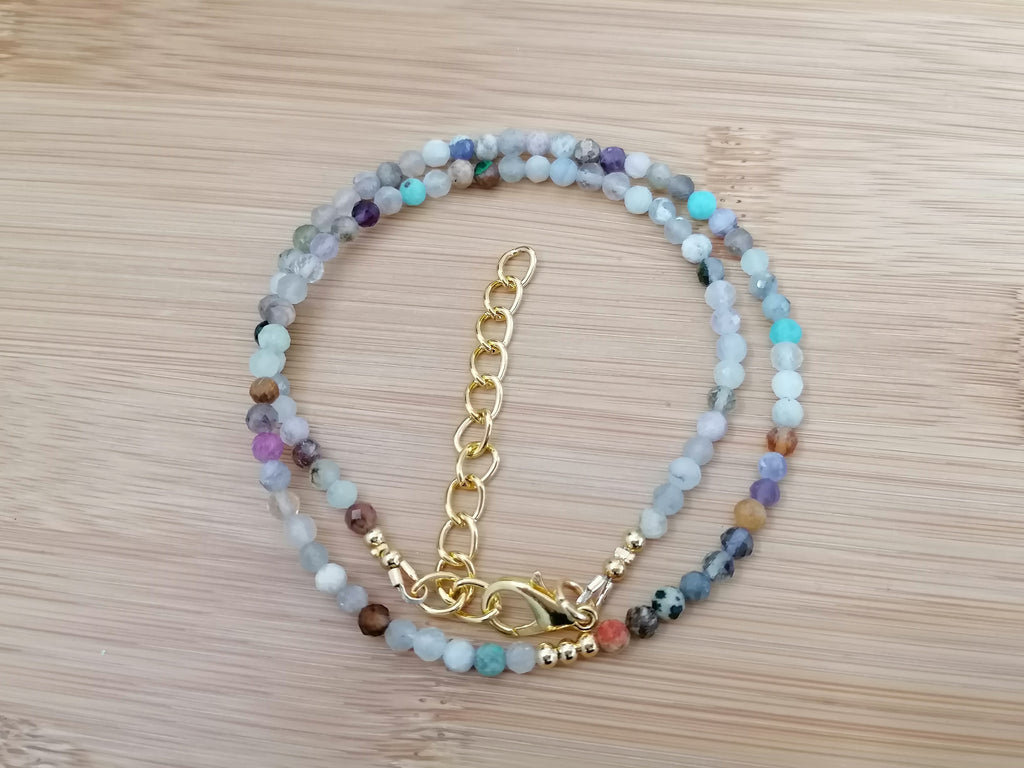 Multi-Gemstone Rainbow Necklace semi-precious