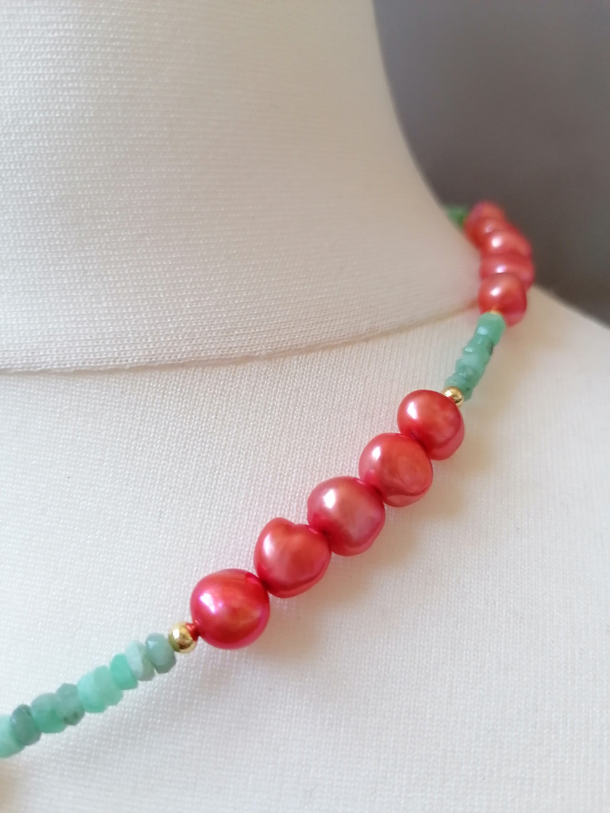 Cultured Freshwater Pearl & Apatite Gemstone Necklace