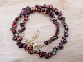Cultured Freshwater Keshi Pearl Necklace in Chocolate Tones