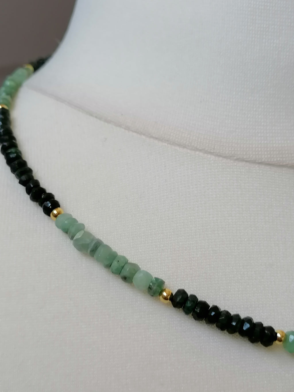 Semi-Precious Emerald & Chalcedony Gemstone Necklace