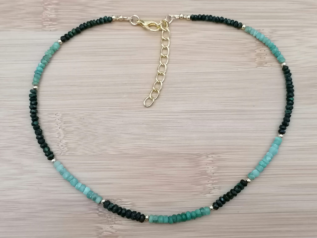 Semi-Precious Emerald & Chalcedony Gemstone Necklace