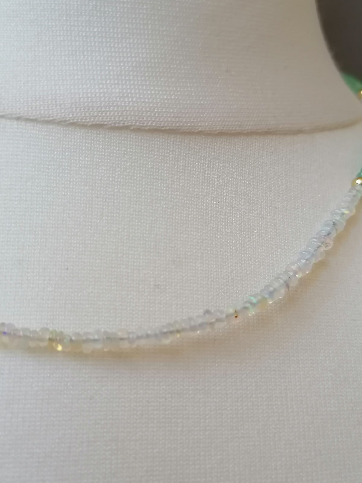 Ethiopian Opal, Freshwater Seed Pearl & Apatite Gemstone Necklace