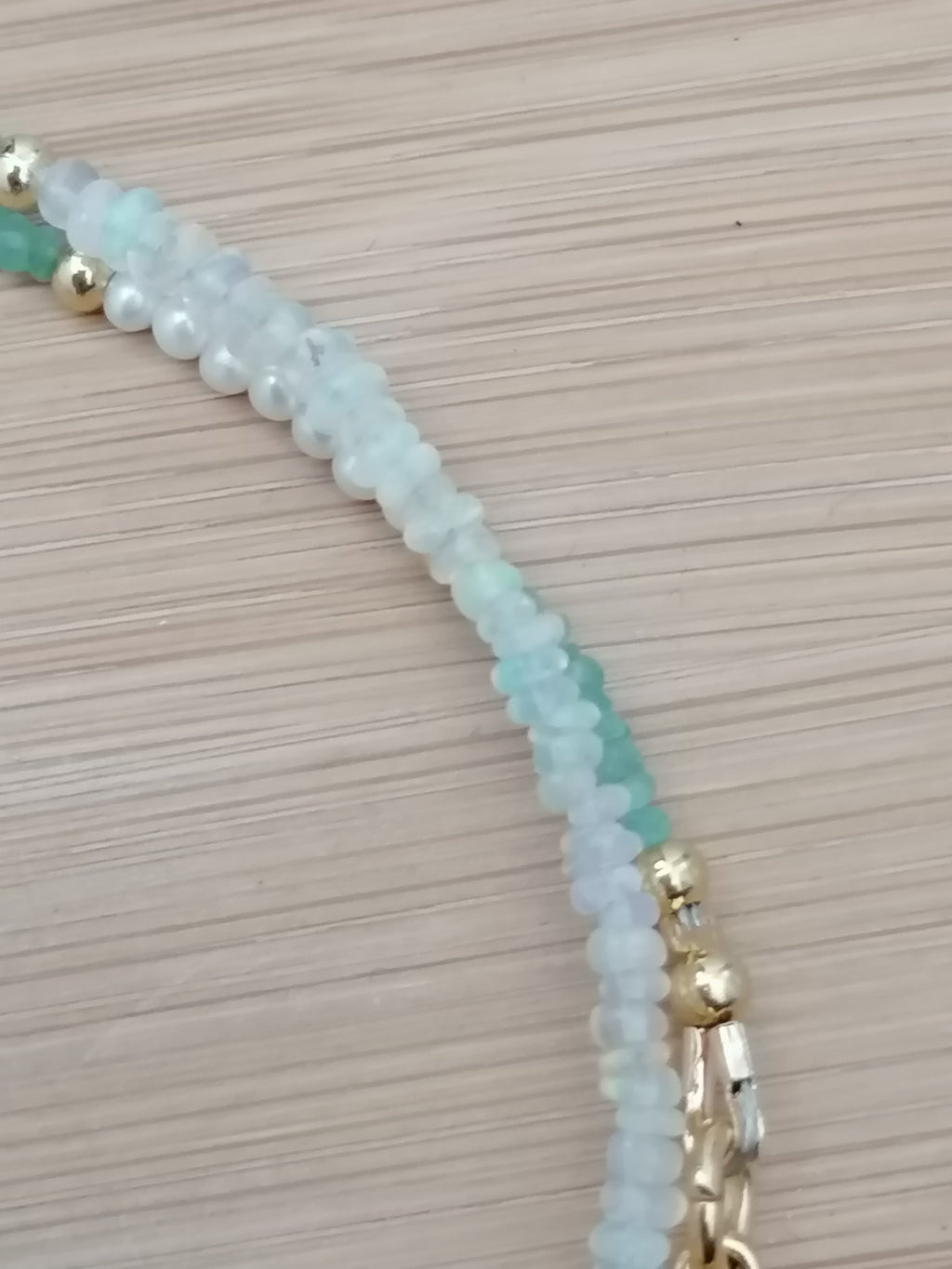 Ethiopian Opal, Freshwater Seed Pearl & Apatite Gemstone Necklace