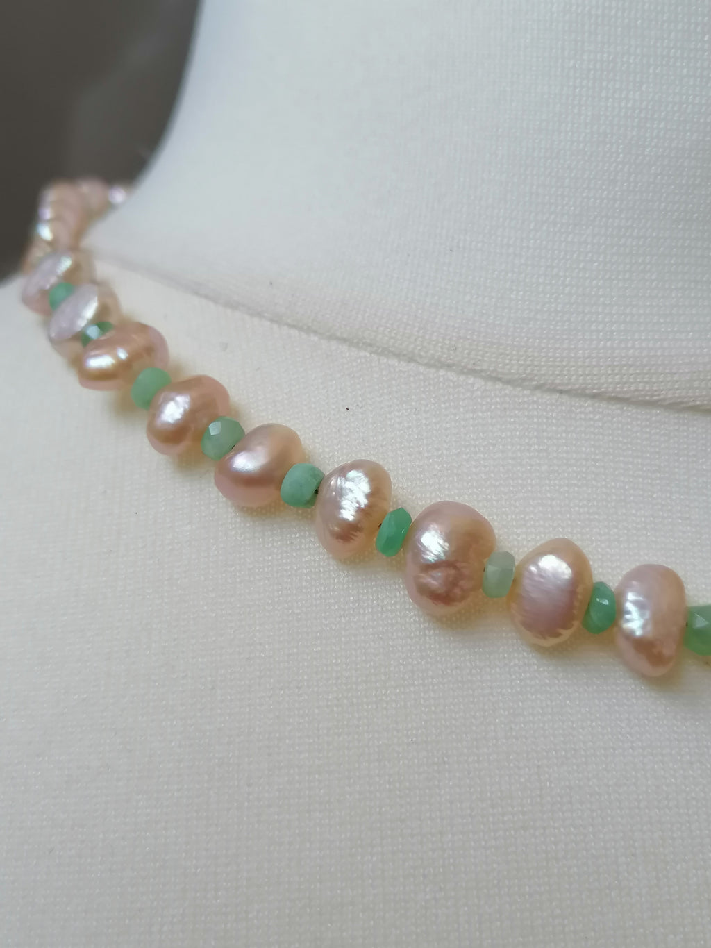 Cultured Freshwater Pearl & Apatite Gemstone Necklace