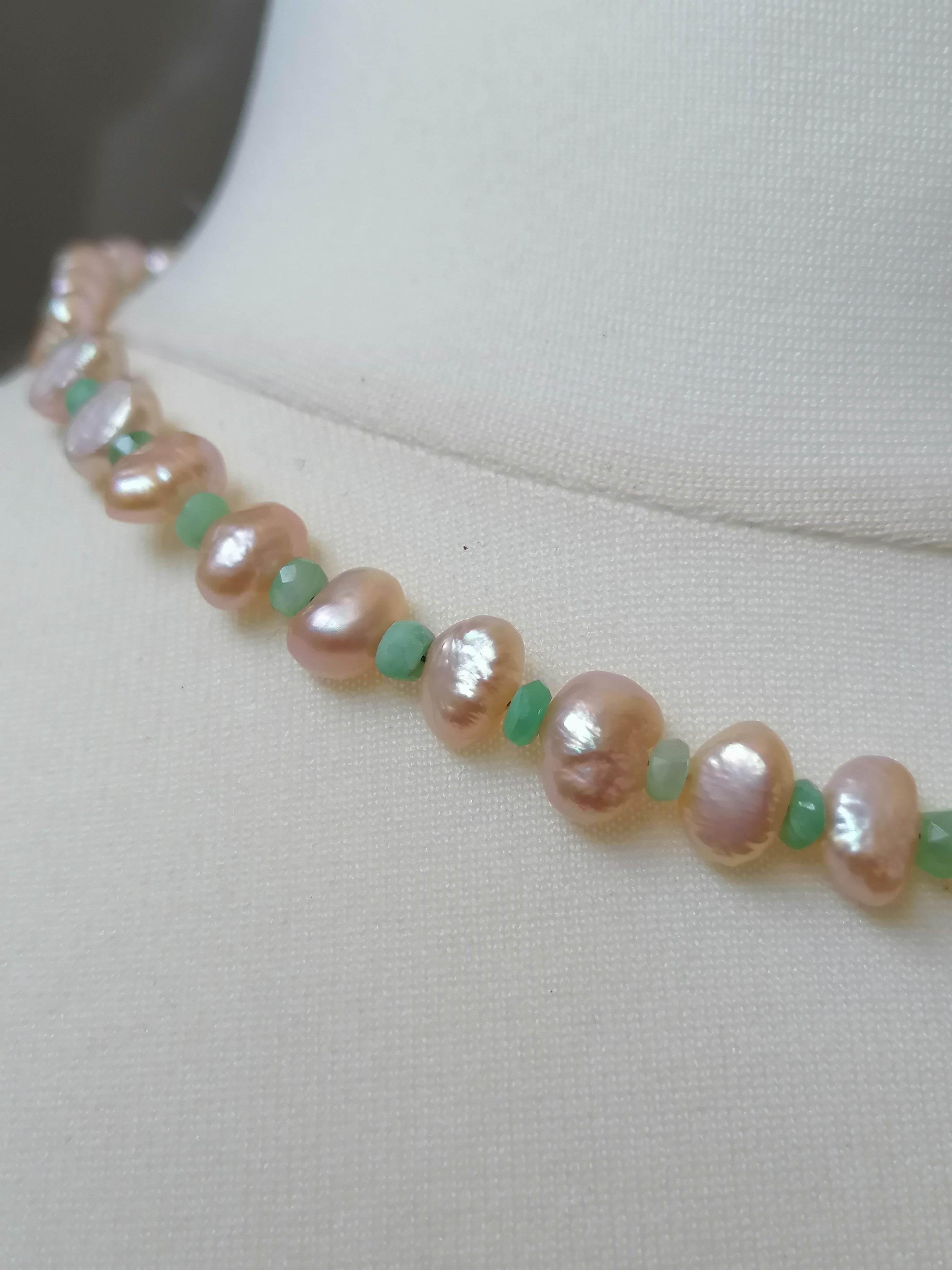 Cultured Freshwater Pearl & Apatite Gemstone Necklace