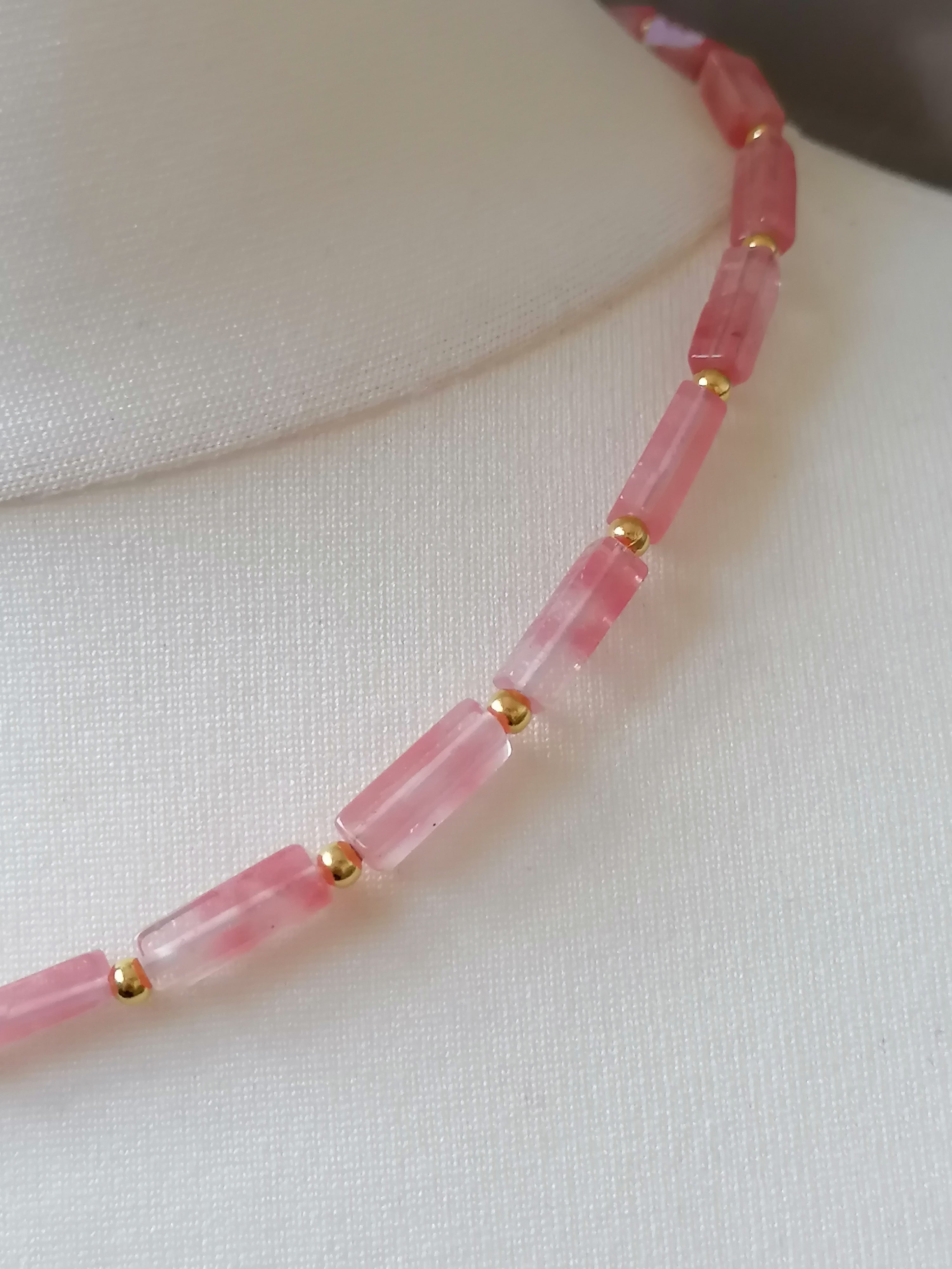 Cherry Quartz Gemstone Necklace