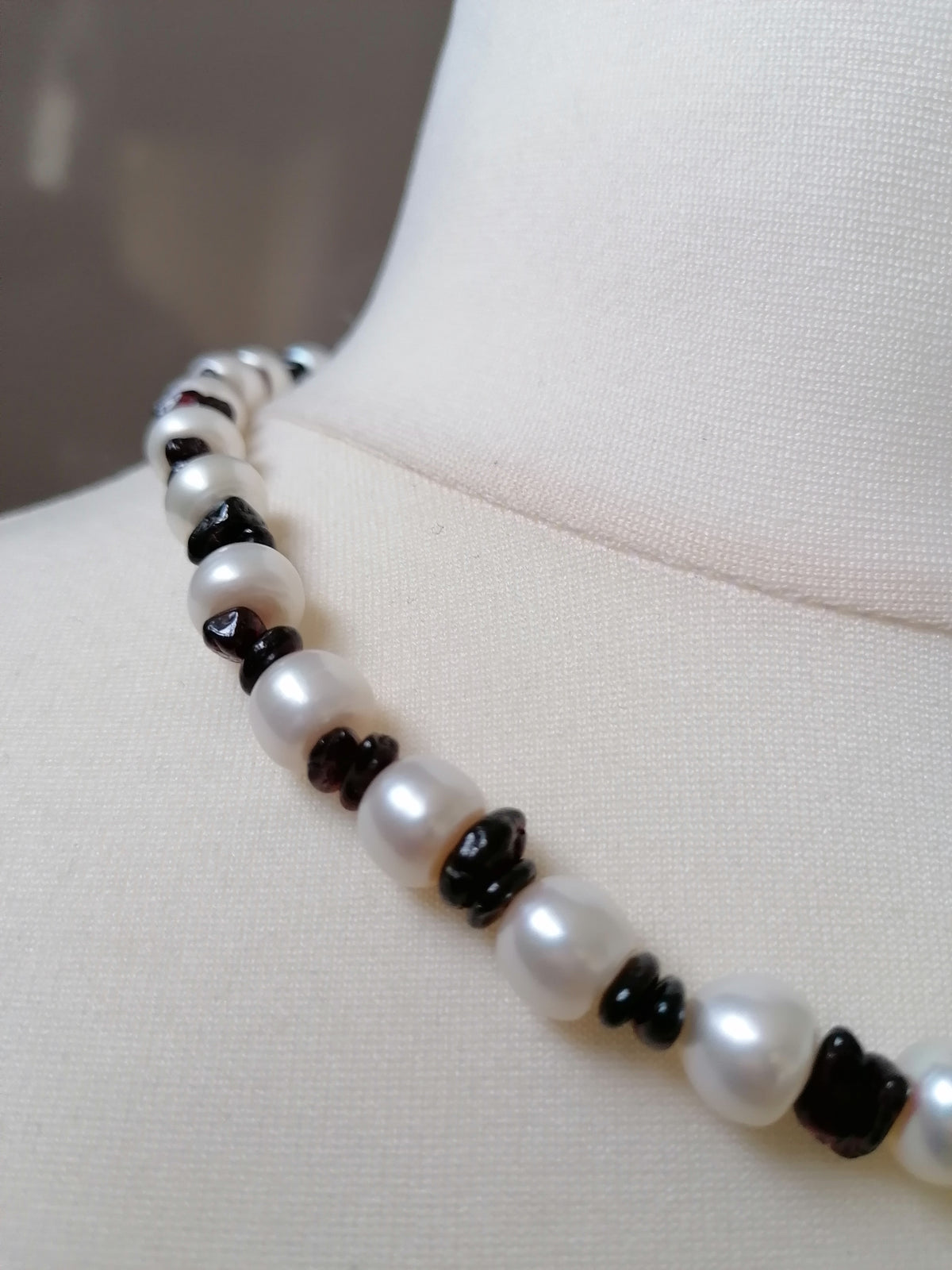 Freshwater Baroque Pearl & Garnet Necklace