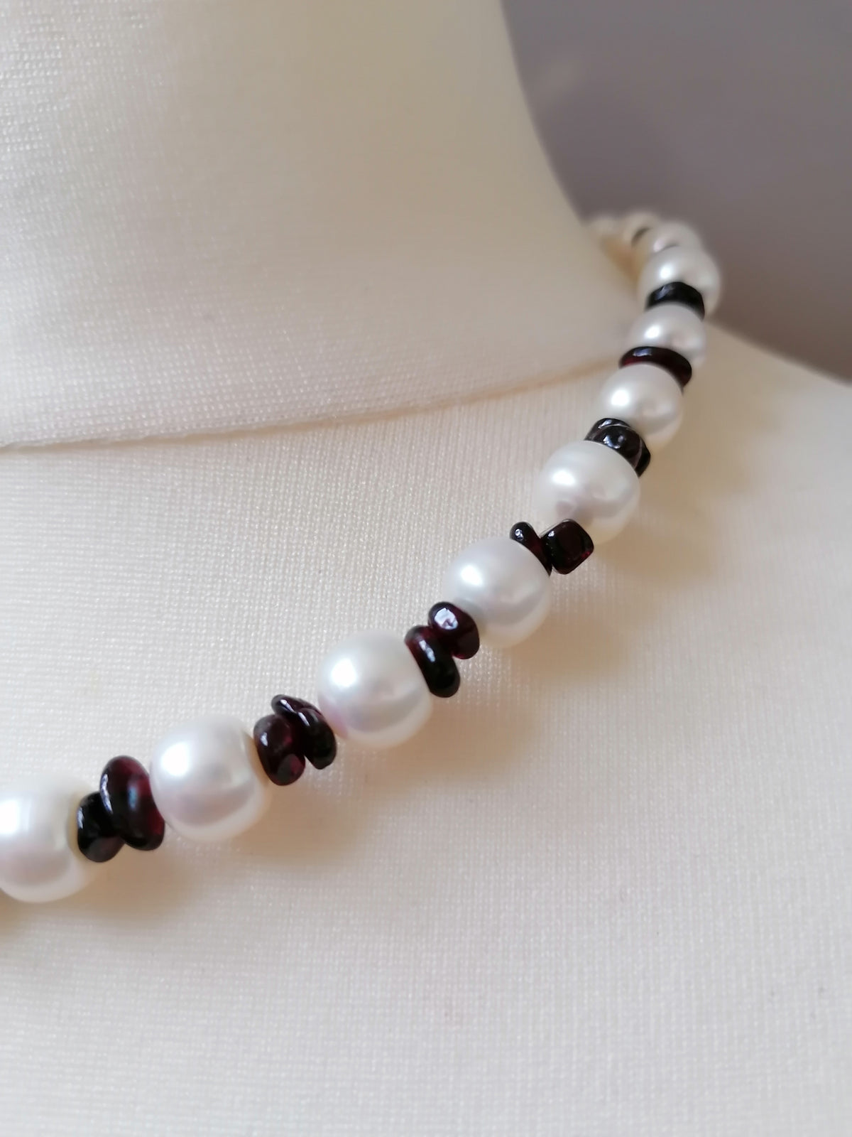 Freshwater Baroque Pearl & Garnet Necklace