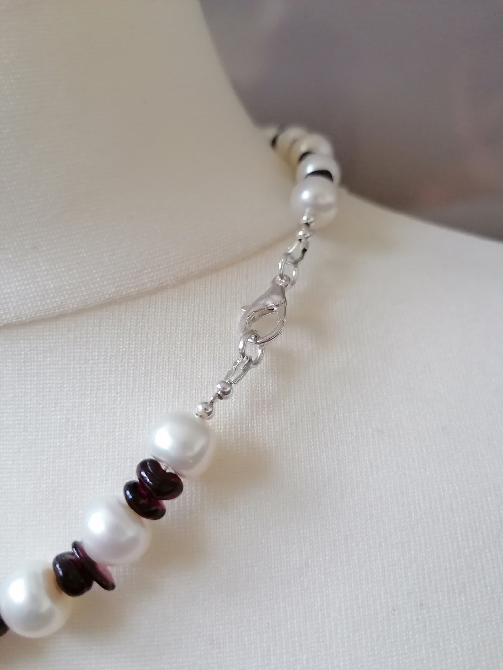 Freshwater Baroque Pearl & Garnet Necklace