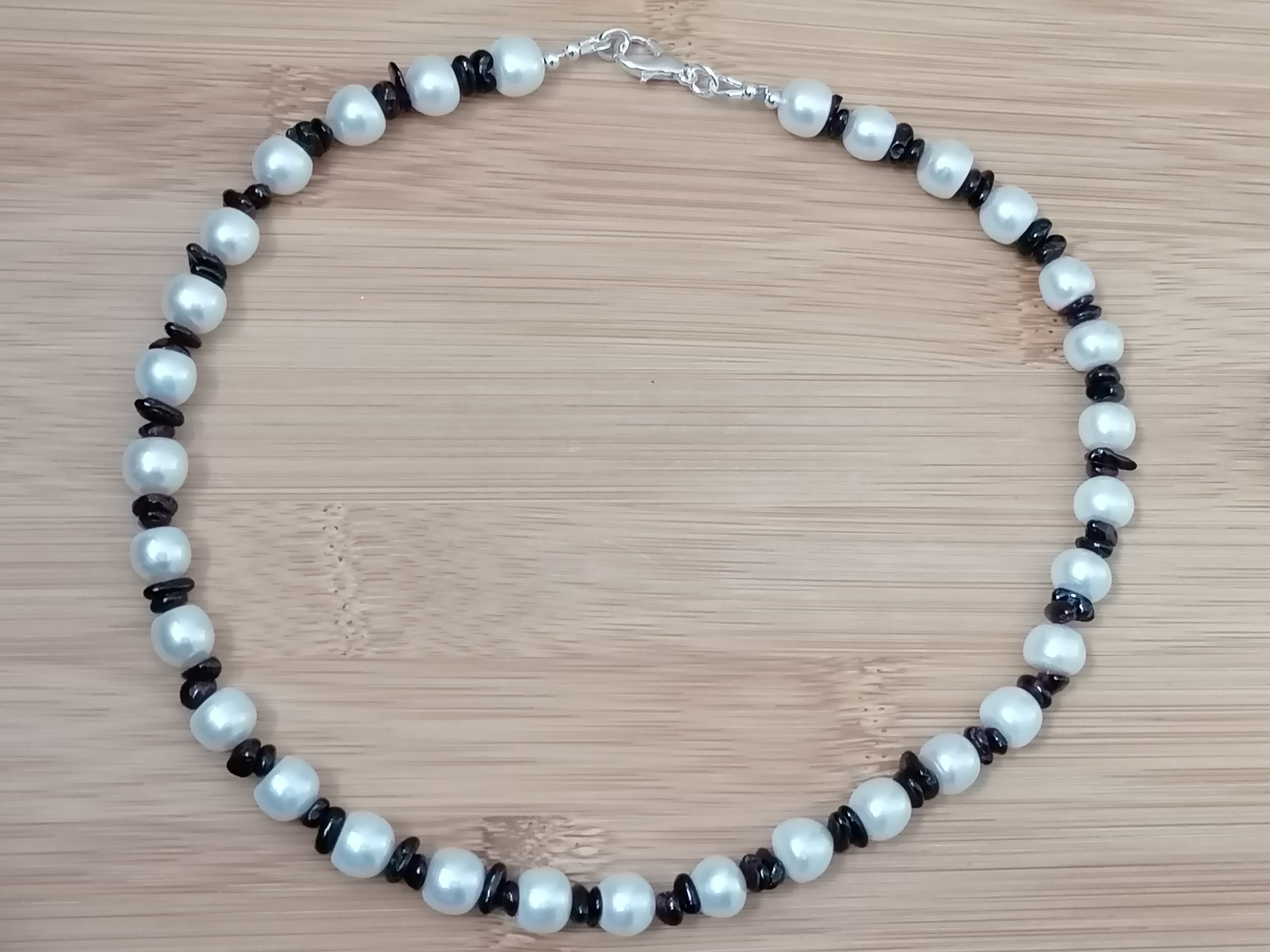 Freshwater Baroque Pearl & Garnet Necklace