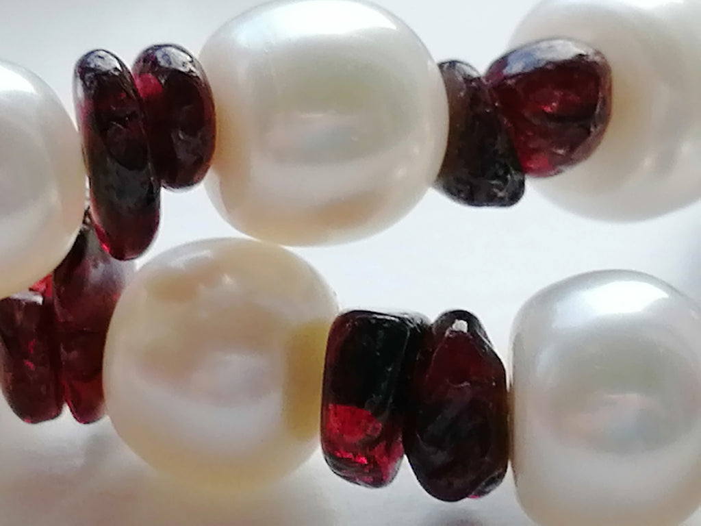 Freshwater Baroque Pearl & Garnet Necklace