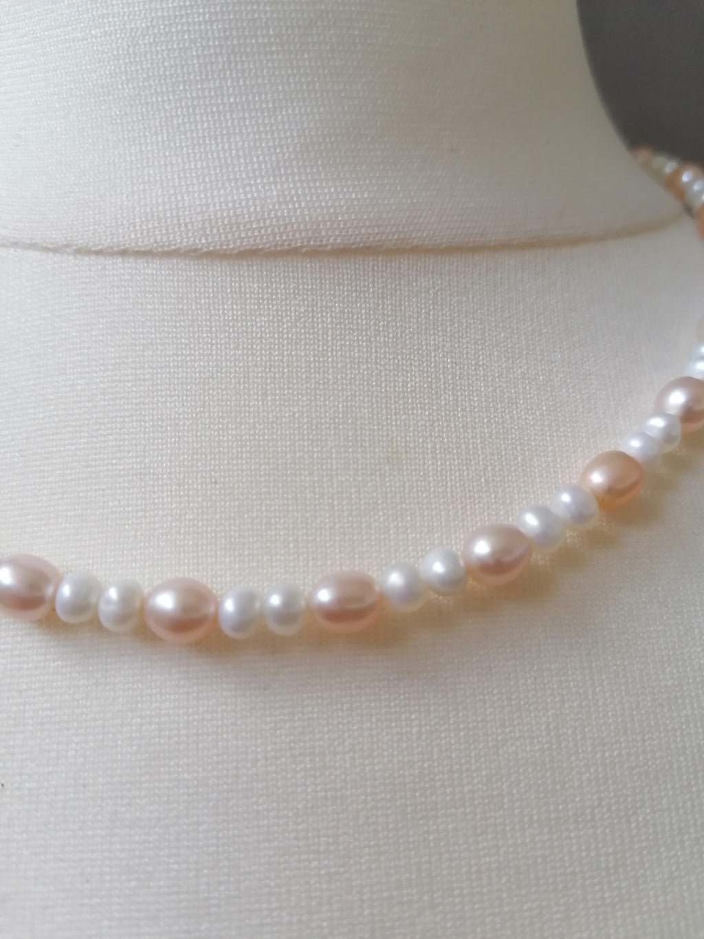 White & Pink Freshwater Pearl Necklace