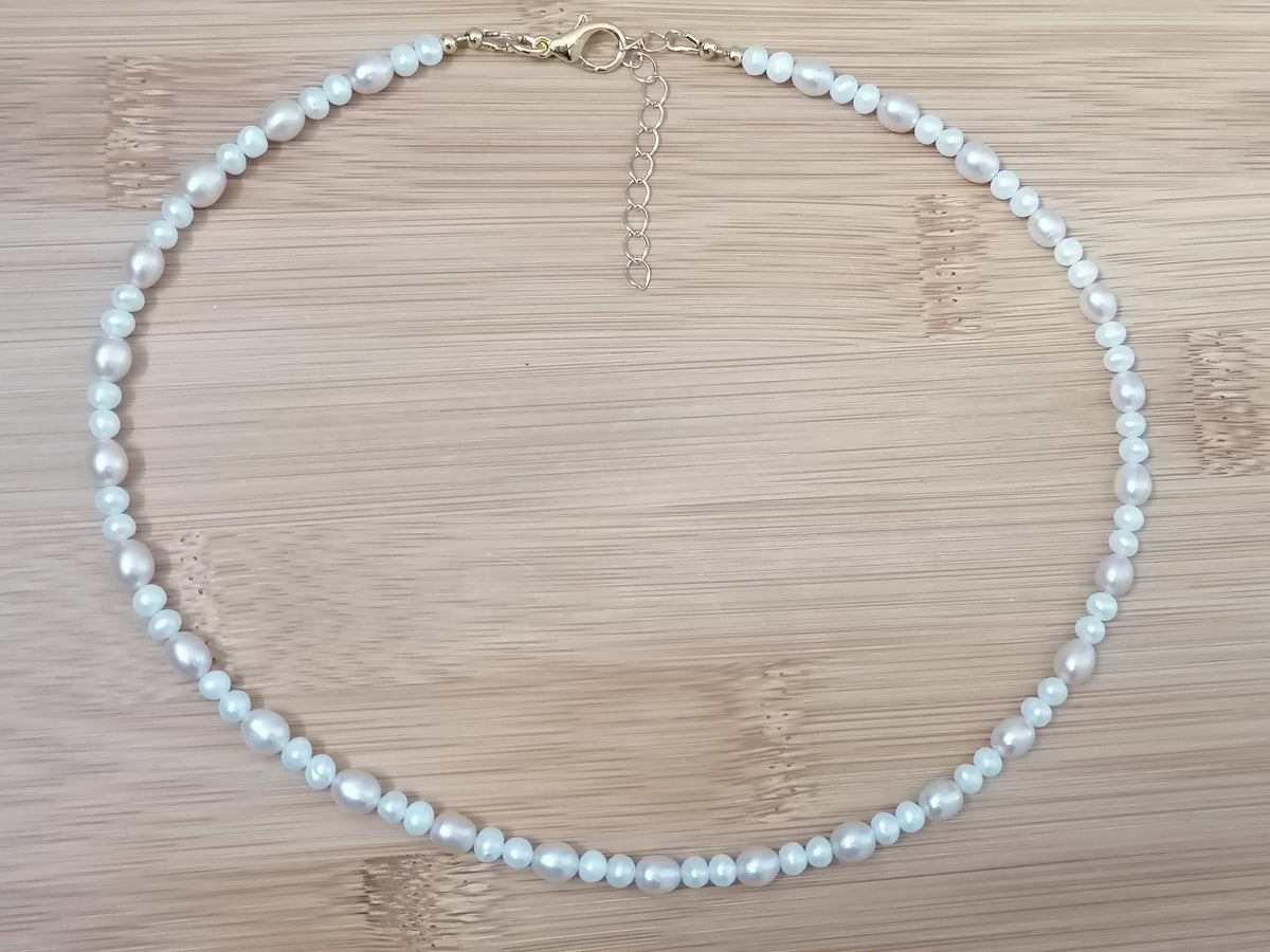 White & Pink Freshwater Pearl Necklace