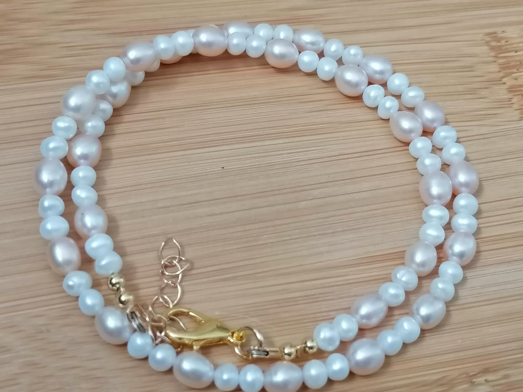 White & Pink Freshwater Pearl Necklace