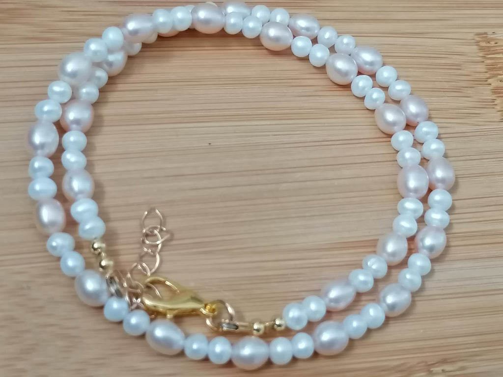 White & Pink Freshwater Pearl Necklace