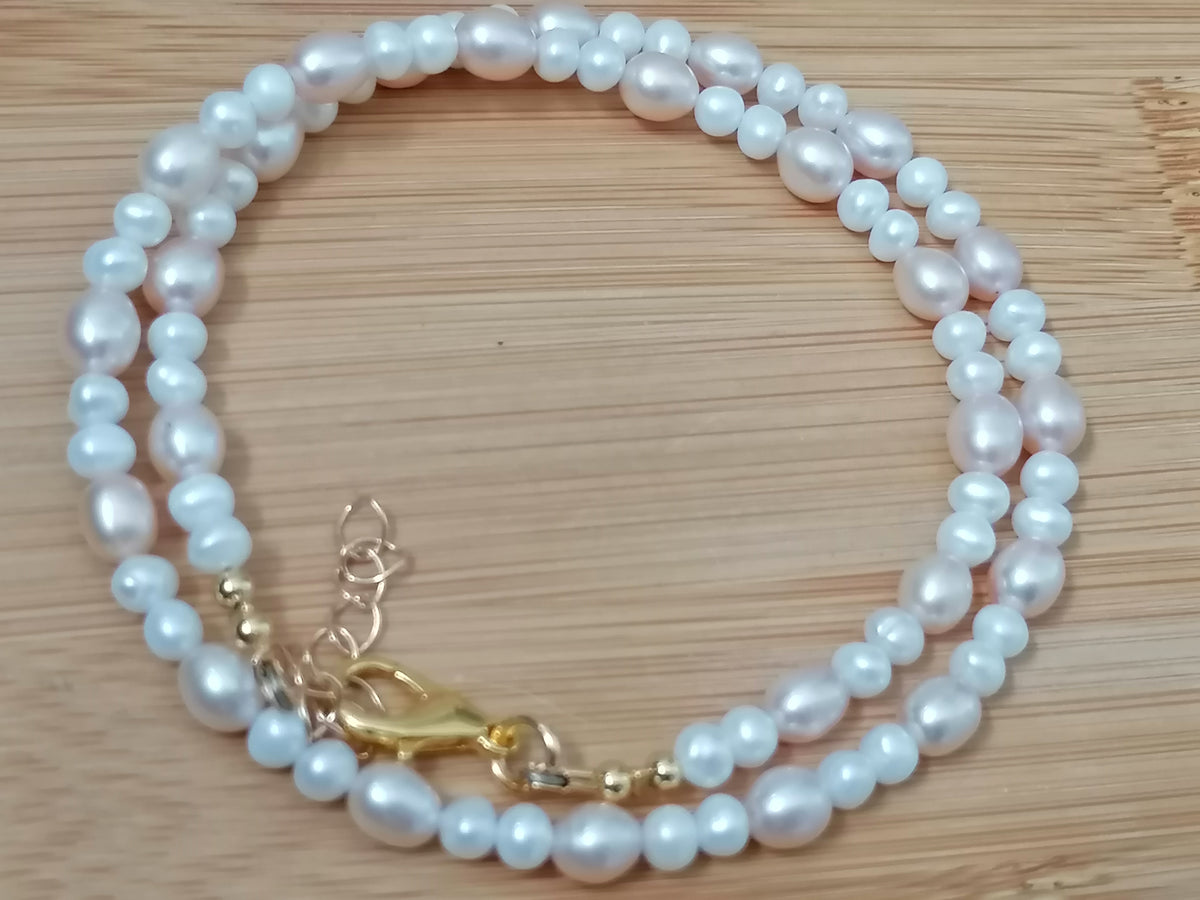 White & Pink Freshwater Pearl Necklace