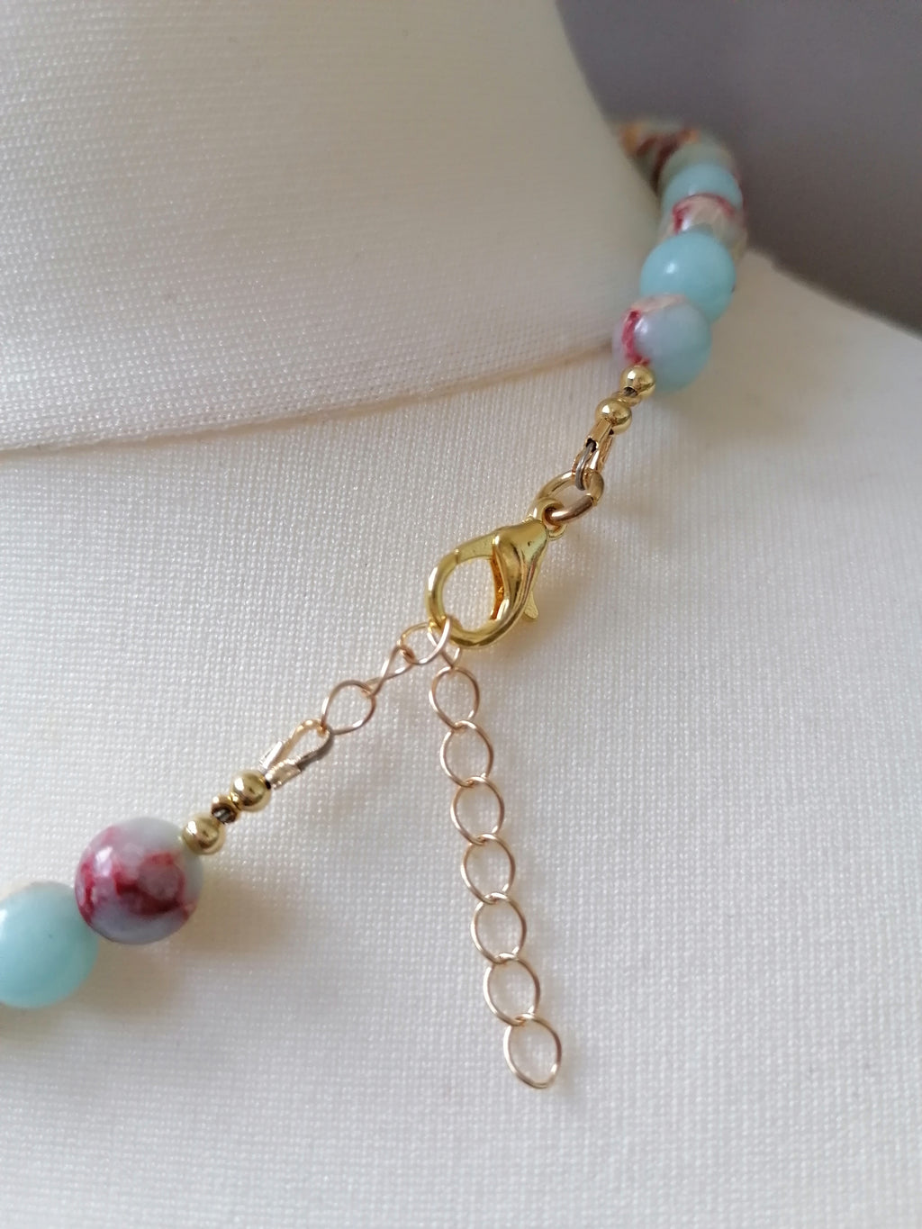 Sky Blue Sediment Jasper & Pearl Necklace