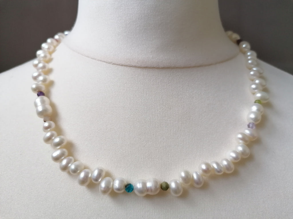 Baroque Pearl & Multi-Gemstone Necklace