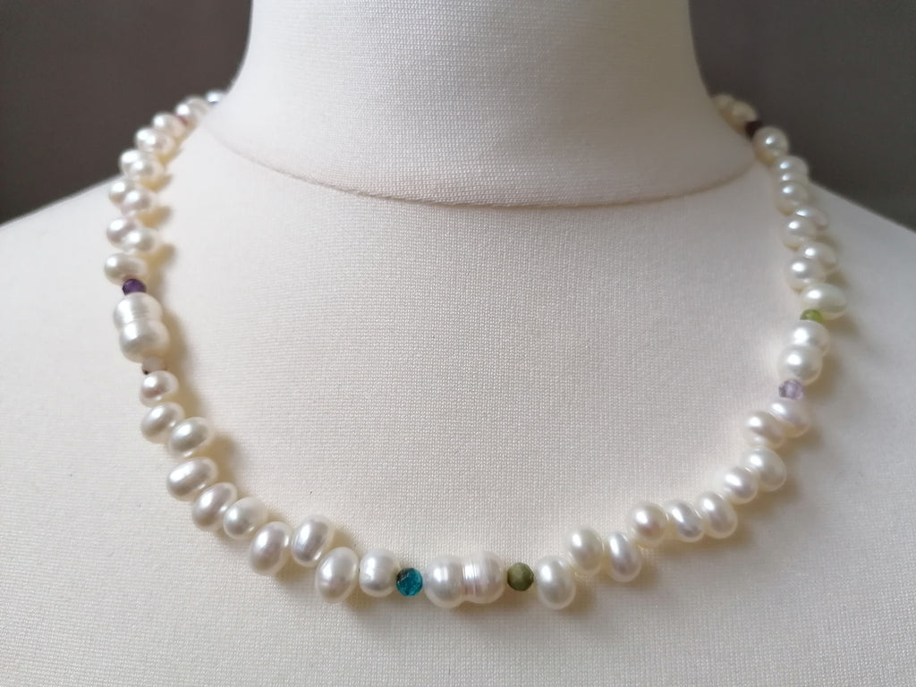 Baroque Pearl & Multi-Gemstone Necklace