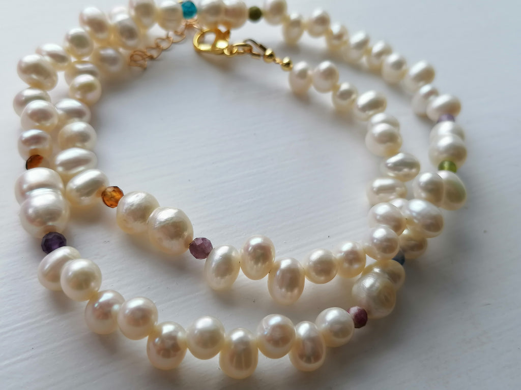 Baroque Pearl & Multi-Gemstone Necklace