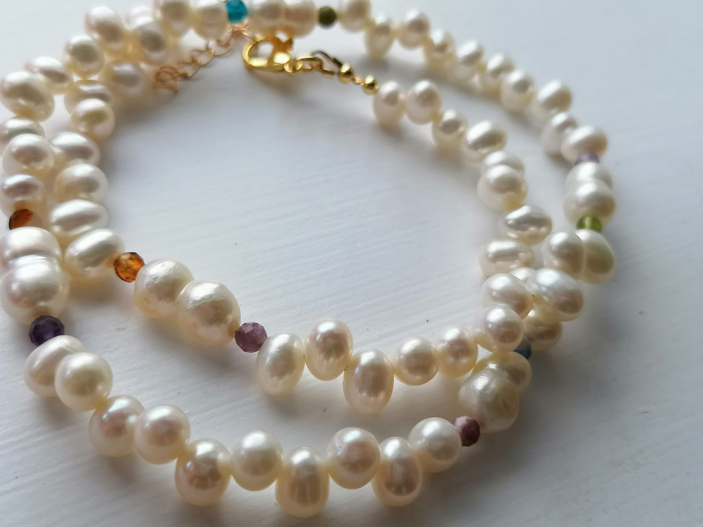 Baroque Pearl & Multi-Gemstone Necklace