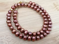 Chocolate & Copper Tone Freshwater Pearl Necklace