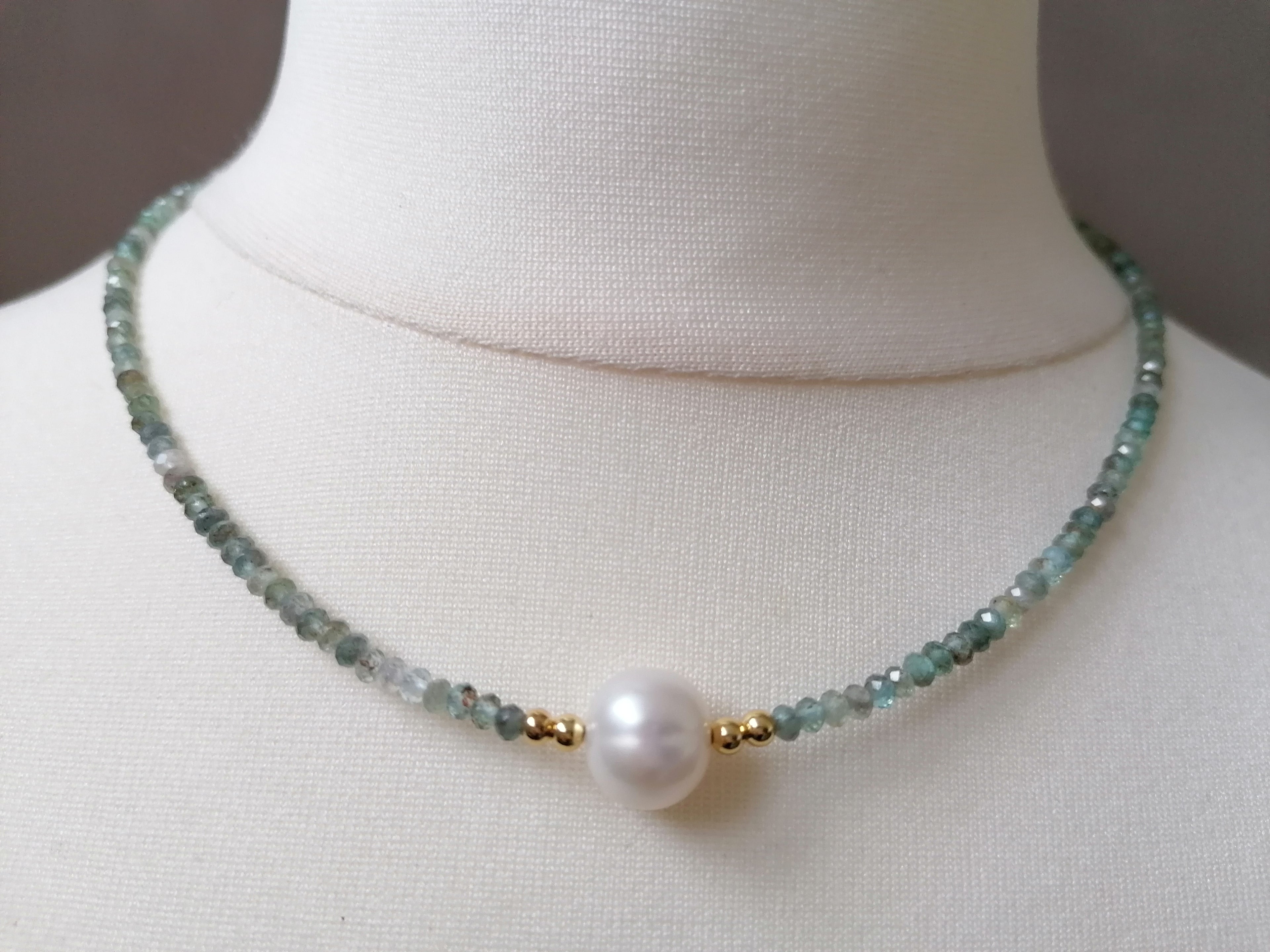 Aquamarine & Baroque Pearl Necklace