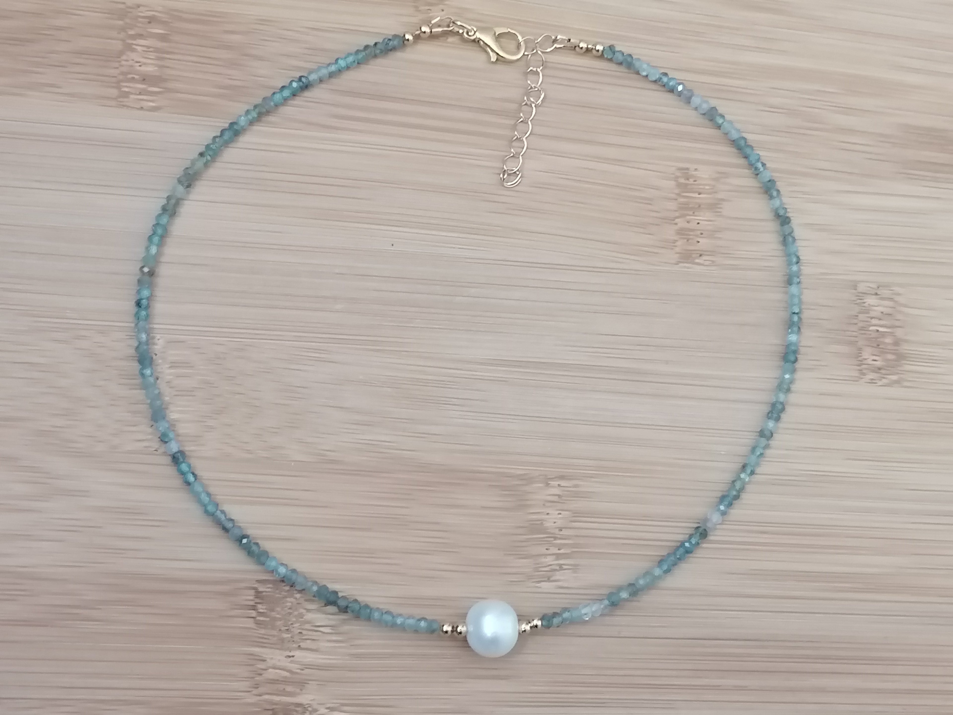 Aquamarine & Baroque Pearl Necklace