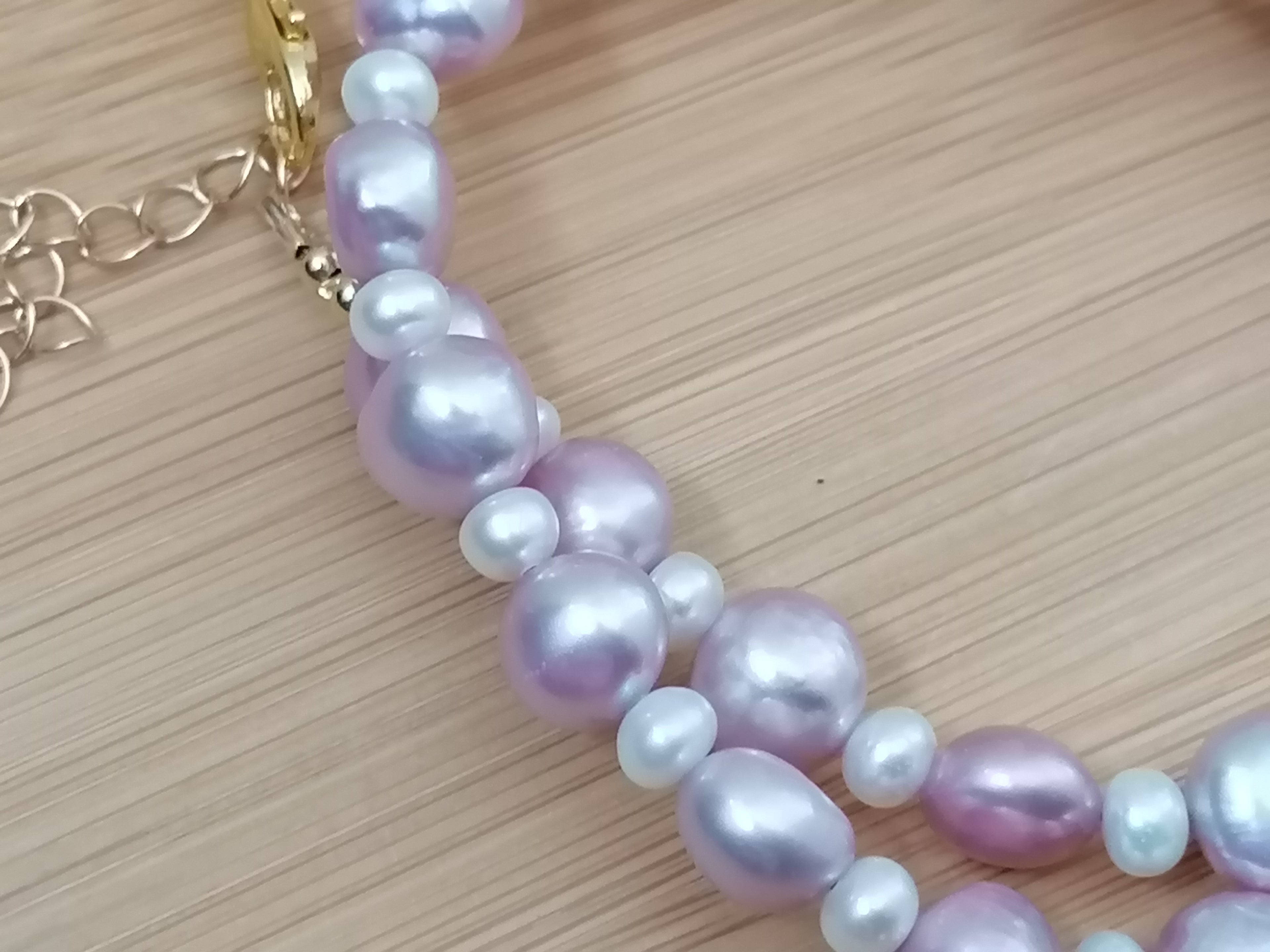 Lavender & White Baroque Pearl Necklace