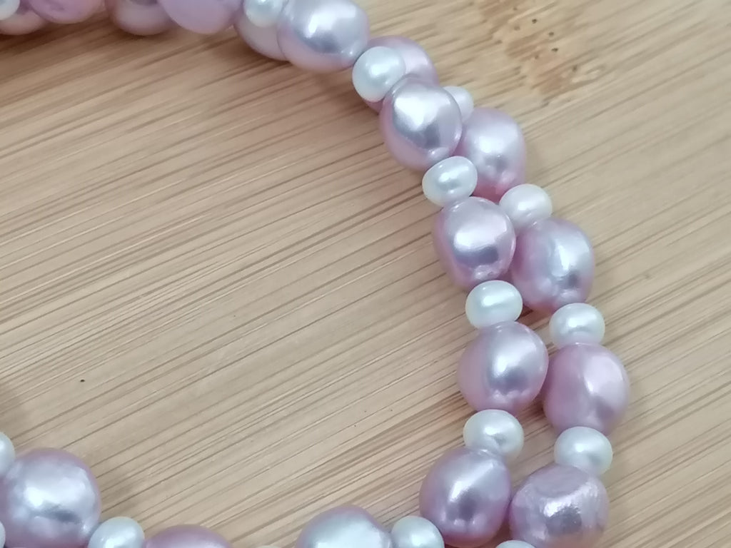 Lavender & White Baroque Pearl Necklace