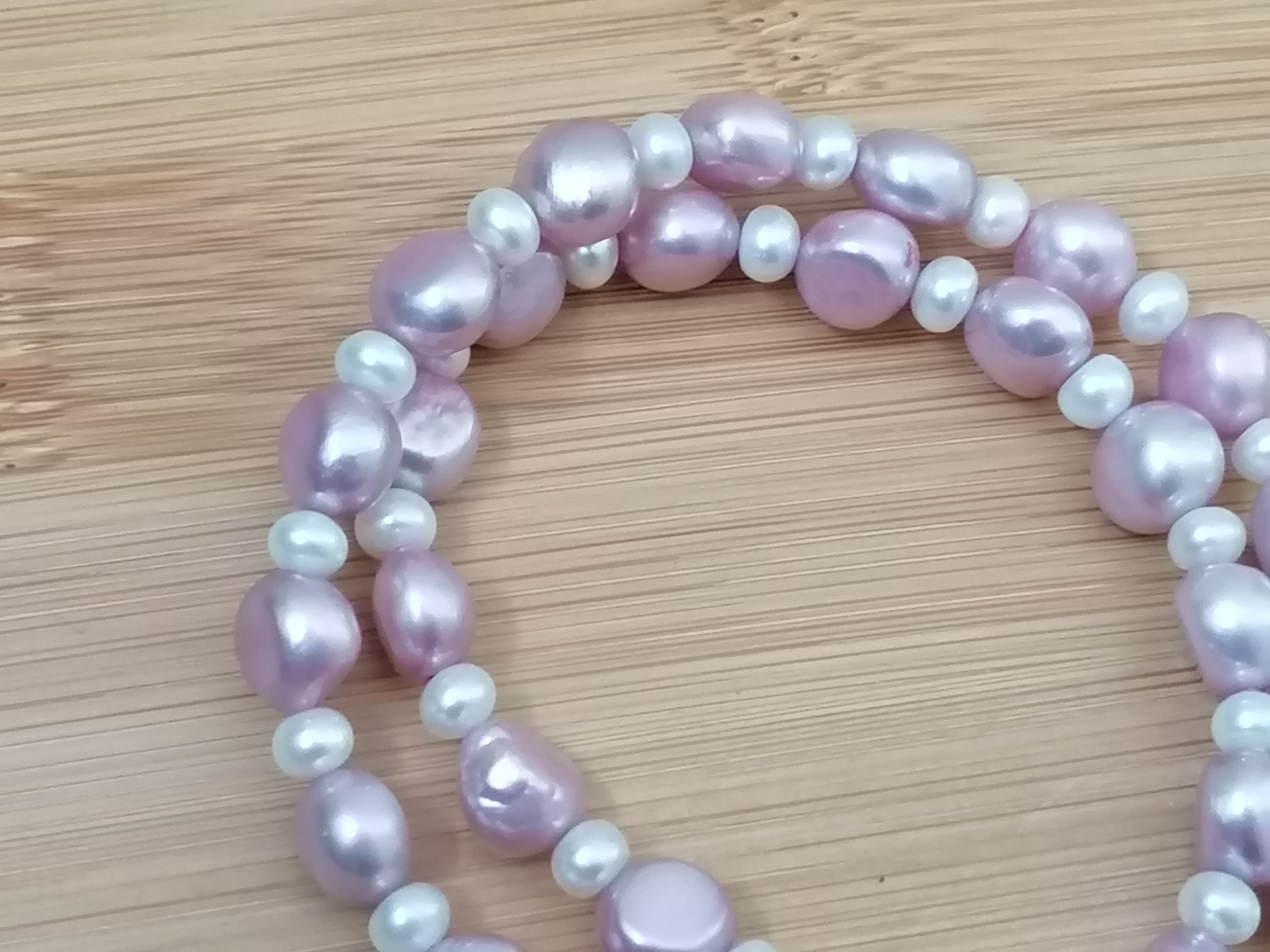 Lavender & White Baroque Pearl Necklace