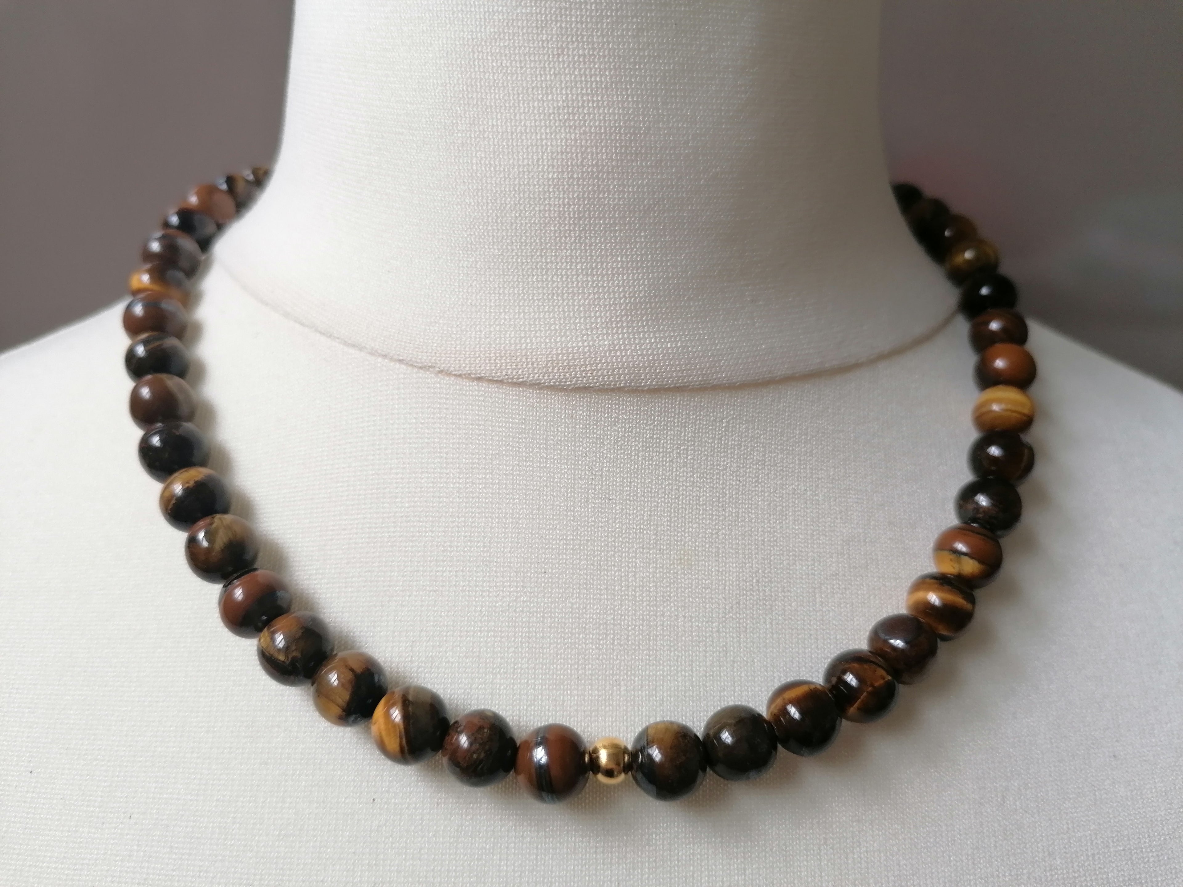 Tiger Eye Gemstone Beaded Necklace