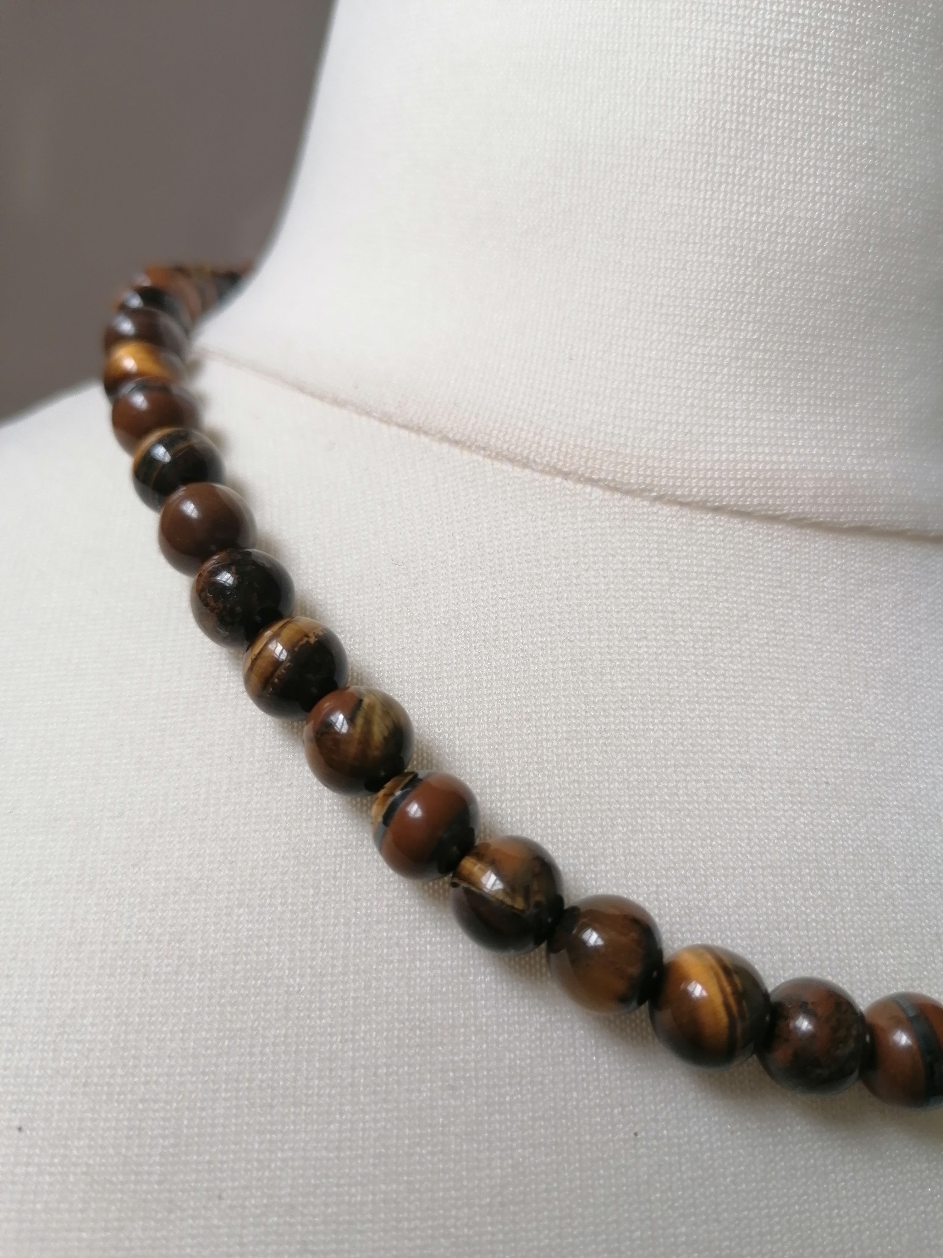 Tiger Eye Gemstone Beaded Necklace