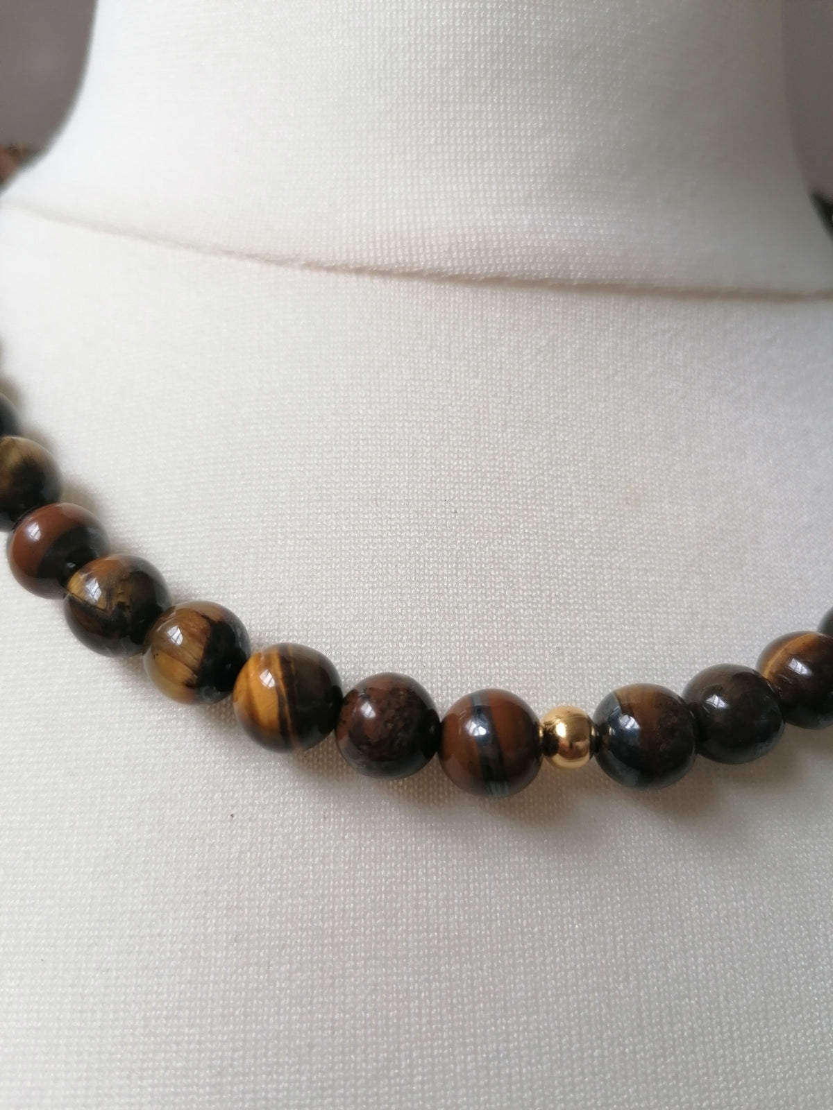 Tiger Eye Gemstone Beaded Necklace