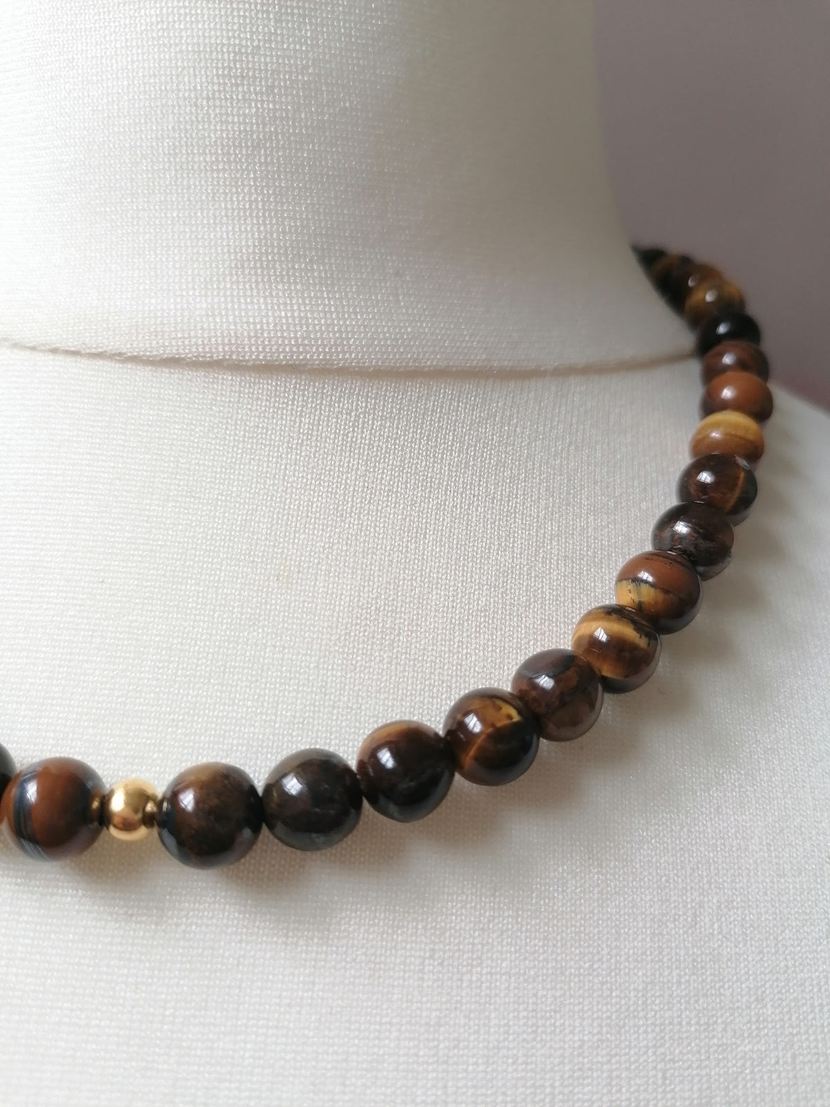 Tiger Eye Gemstone Beaded Necklace