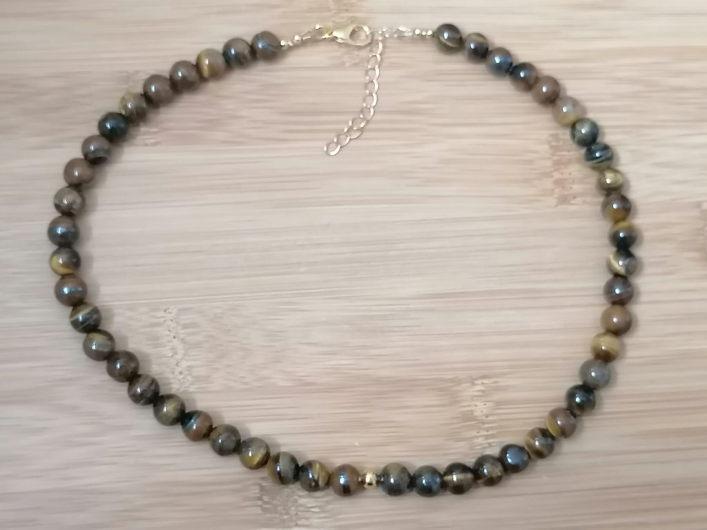 Tiger Eye Gemstone Beaded Necklace