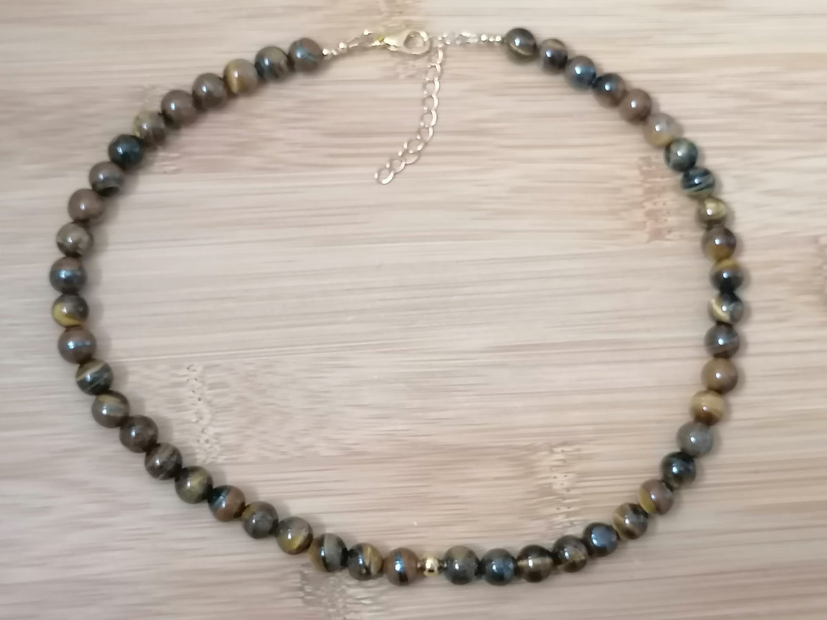 Tiger Eye Gemstone Beaded Necklace
