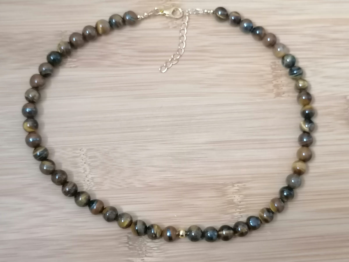 Tiger Eye Gemstone Beaded Necklace