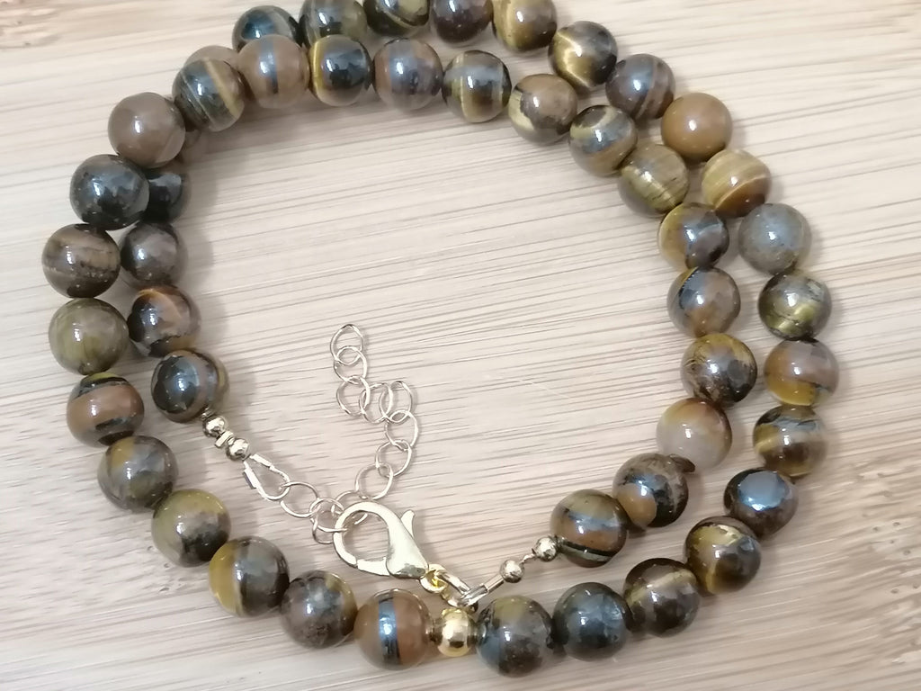 Tiger Eye Gemstone Beaded Necklace