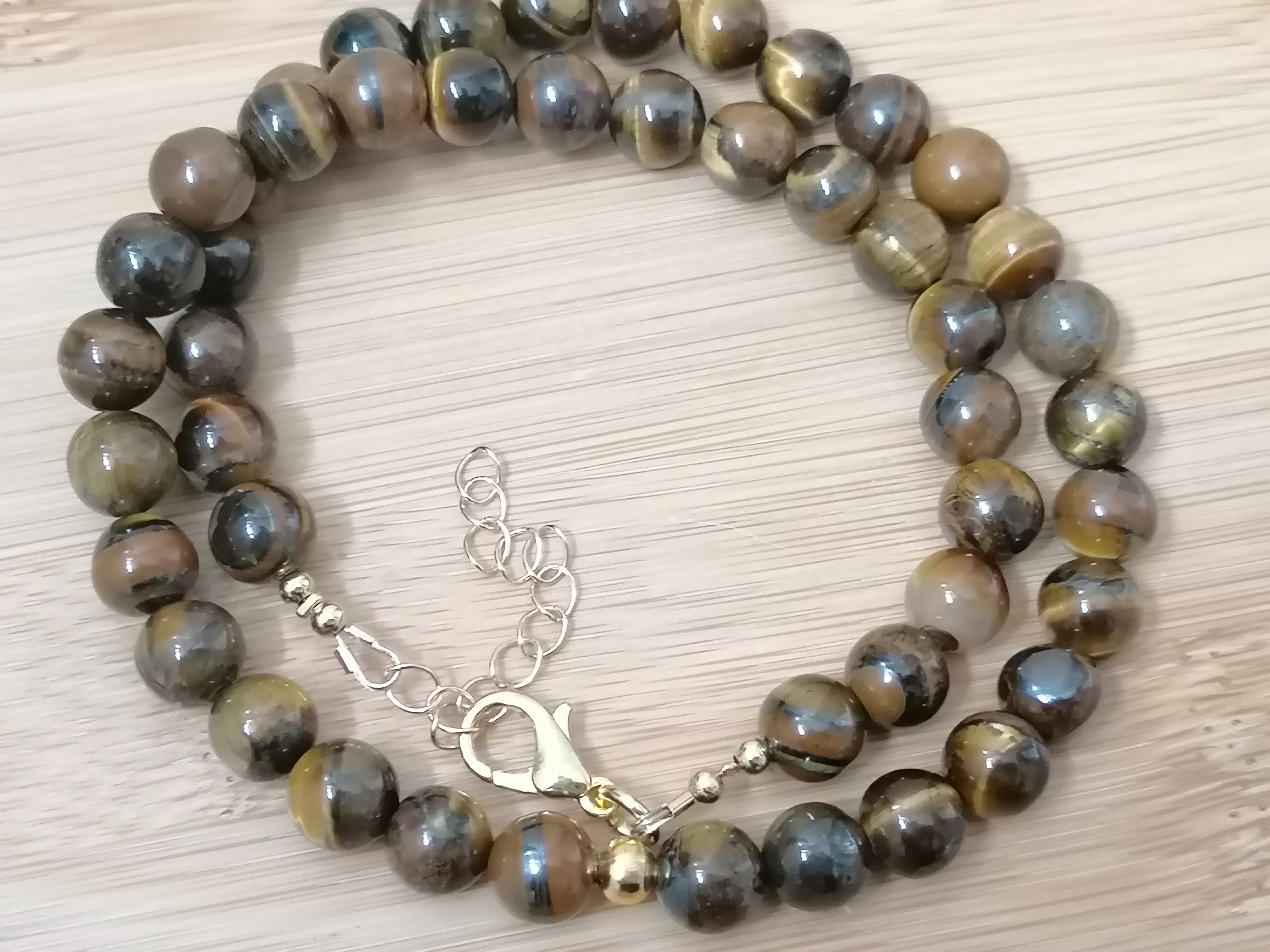 Tiger Eye Gemstone Beaded Necklace