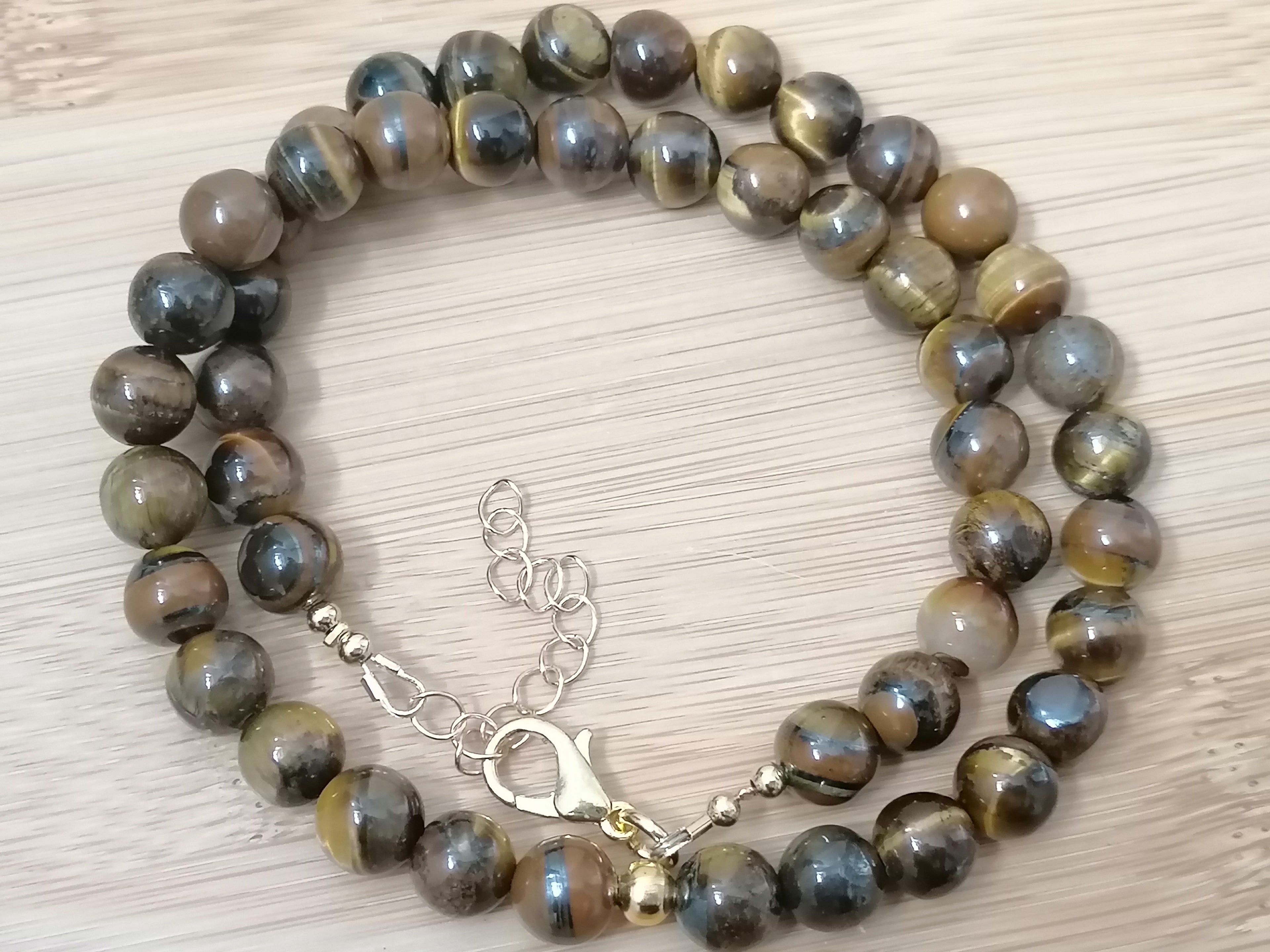 Tiger Eye Gemstone Beaded Necklace